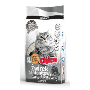CHICO Żwirek Bentonitowy Compact Activated Carbon 5L