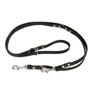 CHICO Smycz skórzana składana 200cm czarna