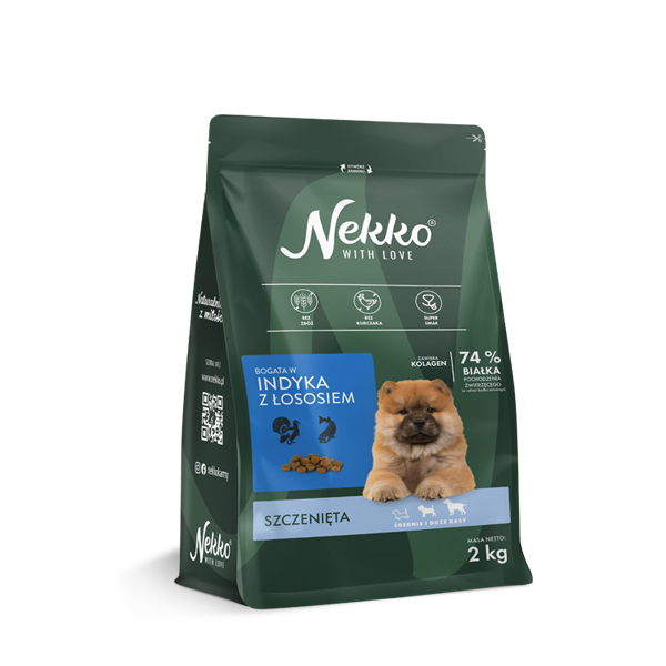 NEKKO Grain Free dla szczeniąt średnich i dużych ras Indyk/Łosoś