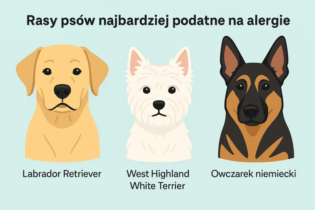 Labrador-Golden-Retriever-terrier-i-owczarek-niemiecki-rasy-psów-podatne-na-alergie